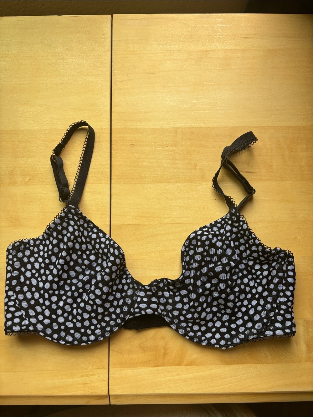 Bootaybag Black & White Dot Underwire Bralette with Adjustable Straps